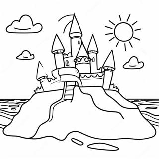 Beautiful Sand Castle By The Ocean Coloring Page 13719-11372