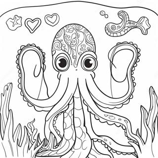 Majestic Kraken Underwater Scene Coloring Page 13749-11393