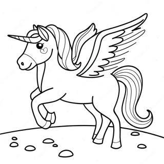 Magical Unicorn Girl In A Rainbow Coloring Page 13759-11402