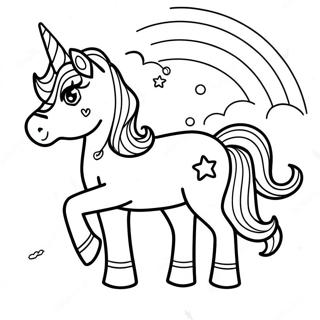 Magical Unicorn Girl In A Rainbow Coloring Page 13759-11403