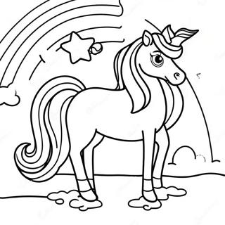 Magical Unicorn Girl In A Rainbow Coloring Page 13759-11404