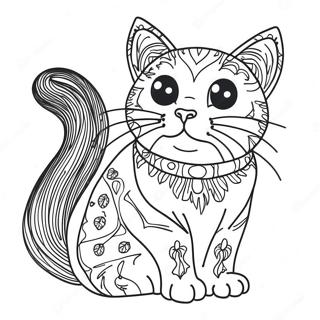 Playful Black Cat Coloring Page 13769-11410