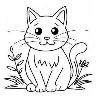 Playful Black Cat Coloring Page 13769-11411