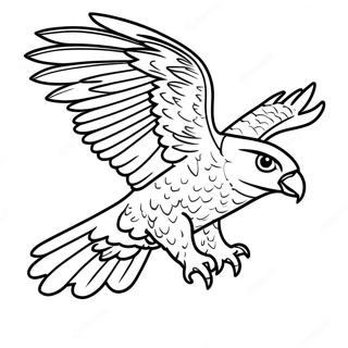 Majestic Peregrine Falcon In Flight Coloring Page 13779-11418