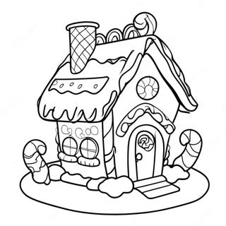 Gingerbread House Sheet Coloring Pages