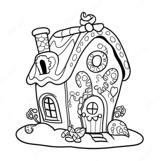 Whimsical Gingerbread House Coloring Page 13819-11449