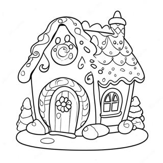 Whimsical Gingerbread House Coloring Page 13819-11450