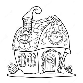 Whimsical Gingerbread House Coloring Page 13819-11451