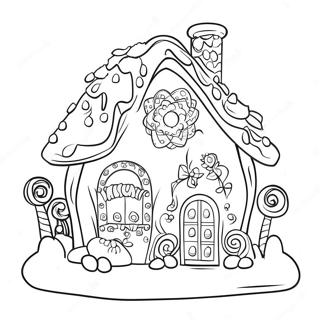 Whimsical Gingerbread House Coloring Page 13819-11452