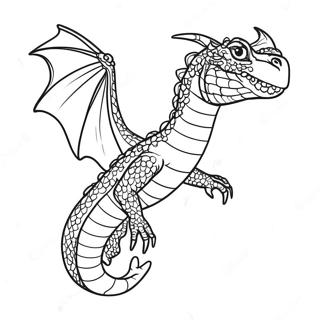 Majestic Water Dragon Flying Coloring Page 13859-11482