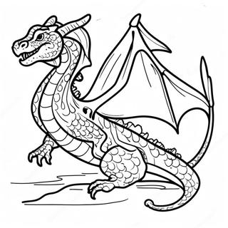 Majestic Water Dragon Flying Coloring Page 13859-11483