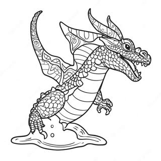 Majestic Water Dragon Flying Coloring Page 13859-11484