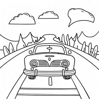 Colorful Road Trip Scene Coloring Page 13869-11490