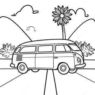 Colorful Road Trip Scene Coloring Page 13869-11491