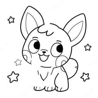 Cute Umbreon With Stars Coloring Page 13879-11497