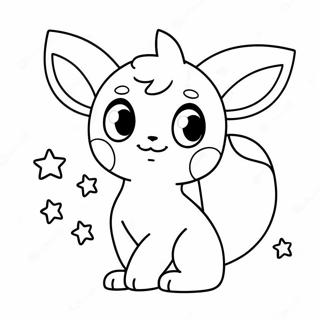 Cute Umbreon With Stars Coloring Page 13879-11498