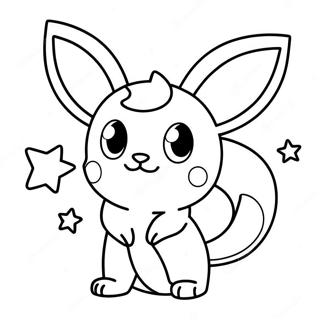 Cute Umbreon With Stars Coloring Page 13879-11499