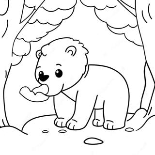 Adorable Polar Bear Playing In Snow Coloring Page 13889-11505