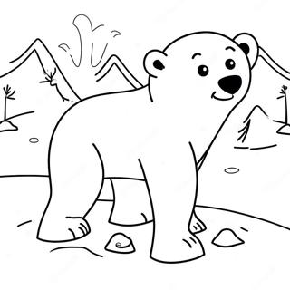 Adorable Polar Bear Playing In Snow Coloring Page 13889-11506