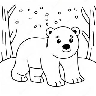 Adorable Polar Bear Playing In Snow Coloring Page 13889-11507