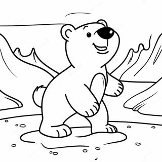 Adorable Polar Bear Playing In Snow Coloring Page 13889-11508