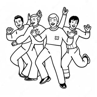 Wiggles Dancing Characters Coloring Page 13909-11521