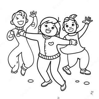 Wiggles Dancing Characters Coloring Page 13909-11523