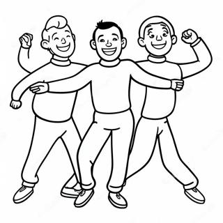 Wiggles Dancing Characters Coloring Page 13909-11524