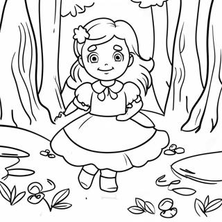 Adventurous Goldilocks In The Forest Coloring Page 13919-11531