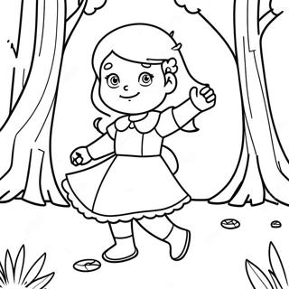 Adventurous Goldilocks In The Forest Coloring Page 13919-11532