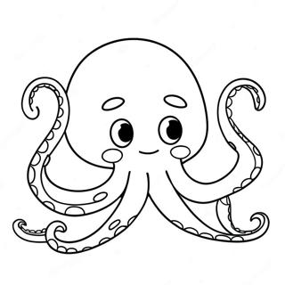 Cute Cartoon Octopus Coloring Page 1392-1113