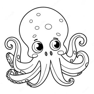 Cute Cartoon Octopus Coloring Page 1392-1114