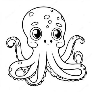 Cute Cartoon Octopus Coloring Page 1392-1115