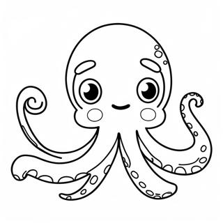 Cute Cartoon Octopus Coloring Page 1392-1116