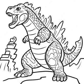 Godzilla Roaring Fiercely Coloring Page 13959-11564