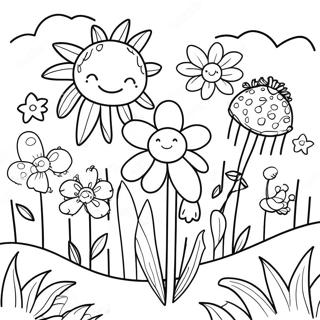 Whimsical Flower Garden Coloring Page 13969-11570