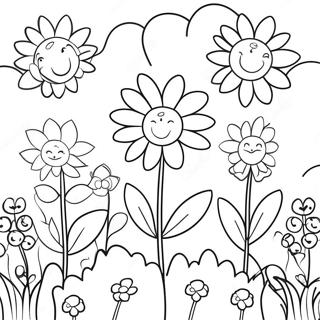 Whimsical Flower Garden Coloring Page 13969-11571