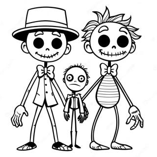 Tim Burton Character Silhouettes Coloring Page 13989-11596