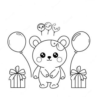 Cute Boxy Boo With Balloons Coloring Page 14009-11609