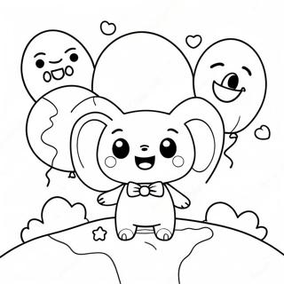 Cute Boxy Boo With Balloons Coloring Page 14009-11610