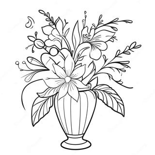 Elegant Flower Vase Coloring Page 14039-11633