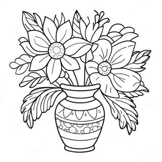 Elegant Flower Vase Coloring Page 14039-11634