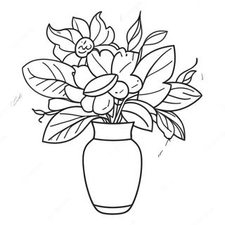 Elegant Flower Vase Coloring Page 14039-11636