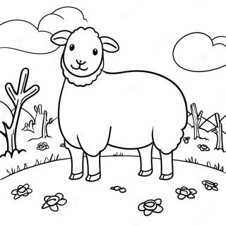 Psalm 23 Sheep In Pasture Coloring Page 14049-11643