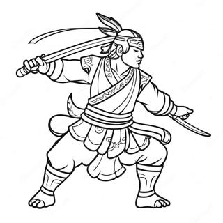 Giyu In Battle Pose Coloring Page 14059-11649