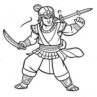 Giyu In Battle Pose Coloring Page 14059-11651