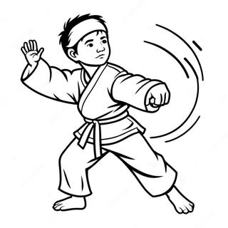 Karate Kid In Action Coloring Page 14069-11659