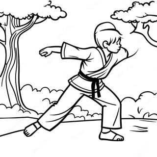 Karate Kid In Action Coloring Page 14069-11660