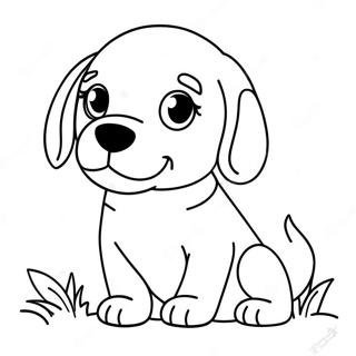 Playful Beagle Puppy Coloring Page 14079-11665