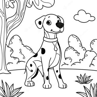 Spotted Dalmatian In A Park Coloring Page 14089-11673